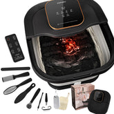 FOFOJÔY collapsible foot spa bath, compact storage, ideal for small spaces.