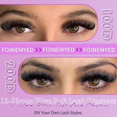 FOINEMYED lash clusters 12mm length for subtle daily drama