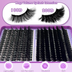FOINEMYED lash clusters 14mm length for balanced volume