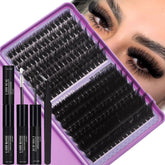 FOINEMYED lash clusters kit 100D-200D with long 22mm fibers for bold at-home looks