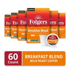 Folgers Breakfast Blend aroma—iconic scent to start your day.
