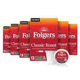 Folgers Classic Roast K-Cup pods ready for a quick morning brew
