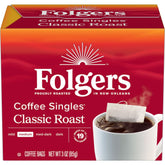 Folgers Classic Roast single-serve packets ready for on-the-go brew