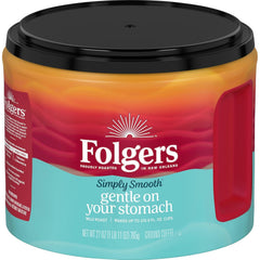 Folgers Simply Smooth ground coffee canister for easy, everyday brewing.