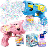 Folimix bubble gun pink blue design, great for outdoor play and photo-worthy bubbles.