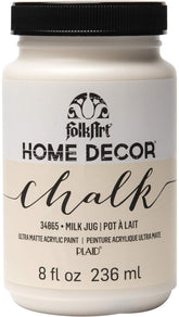 FolkArt Home Decor Chalk 8oz bottle shows rich pigment for quick furniture refreshes