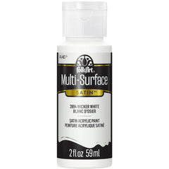 FolkArt multi-surface paint bottle front view in Wicker White for vibrant crafts