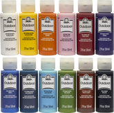 FolkArt Outdoor Gloss 12-bottle set ready for vibrant outdoor crafts.