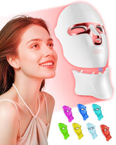 FOLOKE Red Light Mask on the face for gentle rejuvenation.