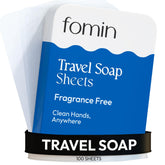 FOMIN paper soap sheets in travel tin offer portable hand cleaning on the go