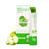FOODOLOGY Collagen Centella Jelly Green Apple stick close-up showing chewy texture for daily skin support.