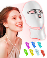 FOLOKE red light therapy mask on the face for at-home care and potential wrinkle support.