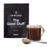 For Wellness The Good Stuff mocha booster packaging, keto-friendly energy on the go