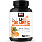 Force Factor Better Turmeric 1600mg bottle close-up highlighting absorption benefits