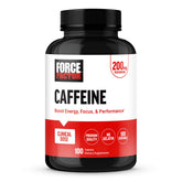 Force Factor Caffeine Pills 100-count bottle on shelf for quick energy boost.