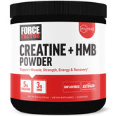 Force Factor Creatine HMB powder bottle shows lean muscle support and recovery potential.