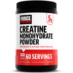 Force Factor Creatine powder bottle ready for daily use to support training energy.
