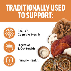 Force Factor Modern Mushrooms capsules close-up highlight convenient daily capsules for wellness.