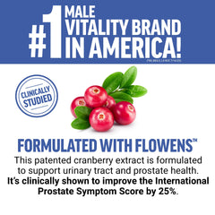 Force Factor Prostate Advanced Flowens cranberry extract detail for bladder support.