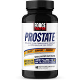 Force Factor Prostate bottle label displaying branding and dosage information.