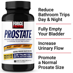 Force Factor Prostate softgels closeup for convenient daily use.