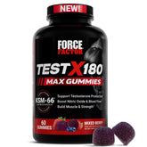 Force Factor Test X180 Max Gummies bottle offers convenient daily support.