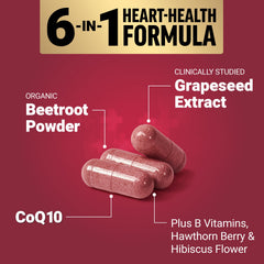 Force Factor Total Beets capsules emphasize hawthorn and hibiscus for antioxidant support.