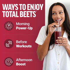 Force Factor Total Beets dissolving-stir demonstrates quick mixability with no juicing needed.