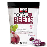 Force Factor Total Beets Soft Chews front packaging for convenient energy.