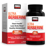 Force Factor Ultra Berberine bottle label highlights 500 mg berberine HCl for daily wellness.