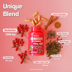 Forebear Berberine 1500mg capsules on a clean surface signaling antioxidant support.