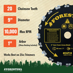 FORESTER teeth close-up showing sharp cutting edges for tough brush.