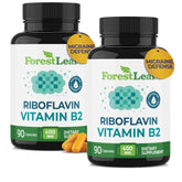ForestLeaf B2 riboflavin 400mg capsules support energy metabolism and daily vitality.