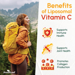 ForestLeaf Vitamin C bottle with glass for easy daily intake