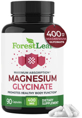 ForestLeaf Magnesium Glycinate bottle showing high absorption formula for daily wellness