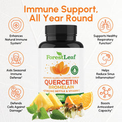 ForestLeaf Quercetin with Bromelain capsules arranged for easy daily use.