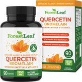 ForestLeaf Quercetin with Bromelain bottle on white, supports daily wellness routine.