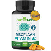 ForestLeaf Riboflavin 400mg bottle supports daily energy and metabolism.