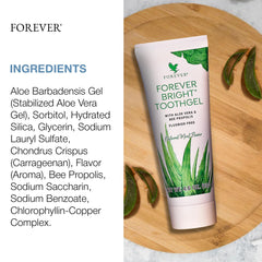 Forever Living Bright Toothgel with bee propolis tube supports gum-friendly care.