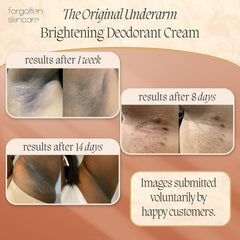 Forgotten Skincare salicylic-acid exfoliation highlights gentle underarm care.