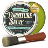 FORTIVO leather salve with brush restores couch leather and adds conditioning