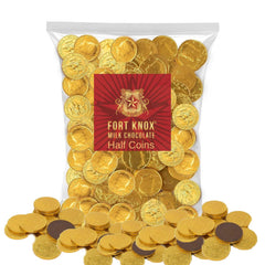 FORTKNOX milk chocolate coins foil-wrapped for easy sharing at events