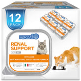 Forza10 renal wet cat cans in lamb flavor, ideal kidney-friendly daily meals.