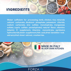 Forza10 lamb-flavor dog food with hydrolyzed protein for sensitive stomachs.