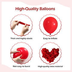 FOTIOMRG red 10-inch balloons for versatile garlands at parties and weddings.