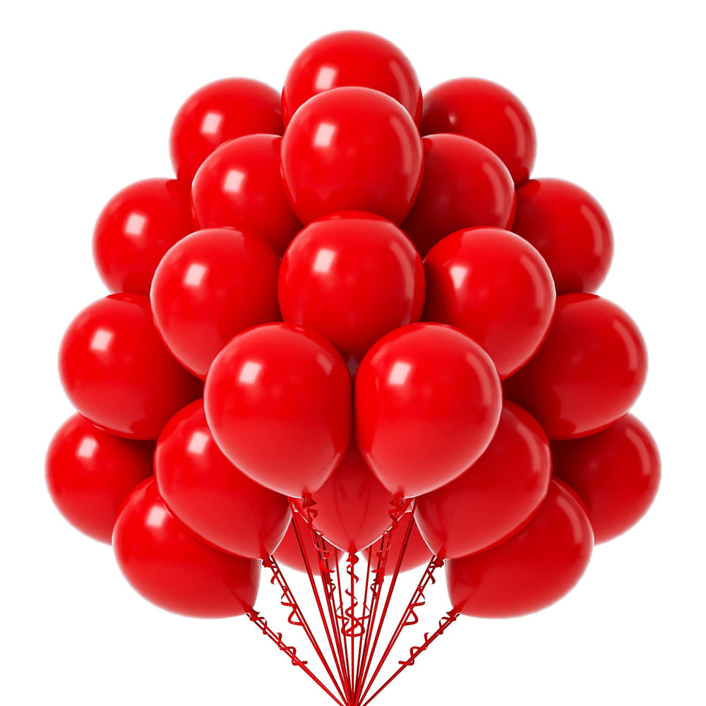 FOTIOMRG red balloons pack 12 inch for quick party setup.