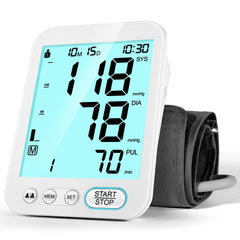 FOTOSY upper arm blood pressure monitor display for clear readings.