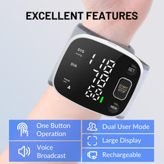 FOTOSY rechargeable BP monitor with carrying case ready for travel.