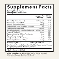 Foundation Skincare UnTangled Hair Vitamins label detail showing key ingredients