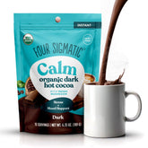 Four Sigmatic Calm Mushroom Cocoa Mix packshot highlights organic ingredients for a comforting ritual